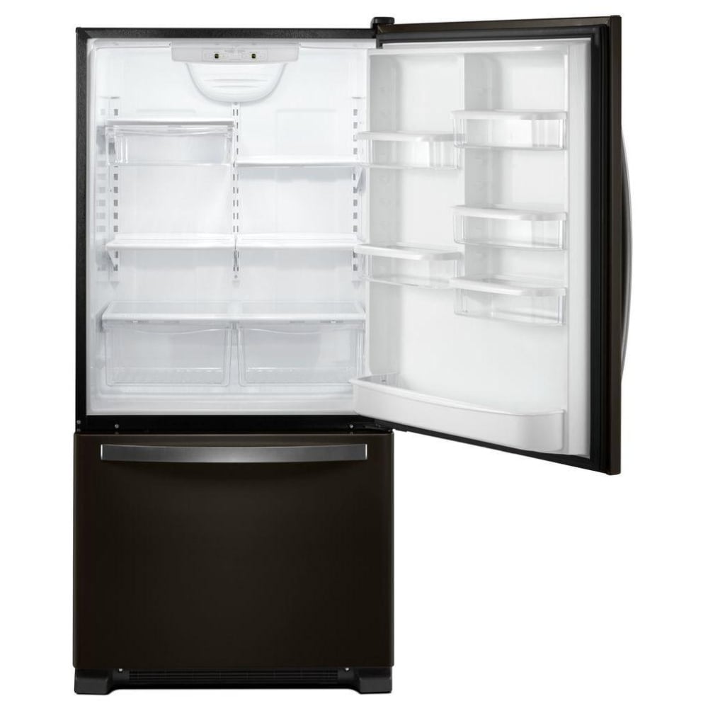 Whirlpool WRB322DMHV Bottom Freezer Refrigerator, 33 inch Width, ENERGY STAR Certified, Ice Dispenser (Freezer Located), 21.9 cu. ft. Capacity, Black Stainless Steel colour
