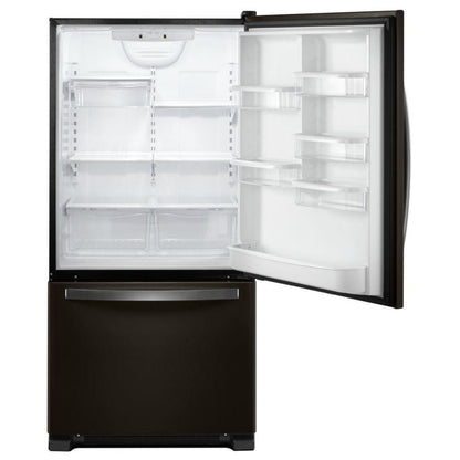 Whirlpool WRB322DMHV Bottom Freezer Refrigerator, 33 inch Width, ENERGY STAR Certified, Ice Dispenser (Freezer Located), 21.9 cu. ft. Capacity, Black Stainless Steel colour