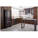 Whirlpool WRB322DMHV Bottom Freezer Refrigerator, 33 inch Width, Ice Dispenser (Freezer Located), ENERGY STAR Certified, 21.9 cu. ft. Capacity, Black Stainless Steel colour