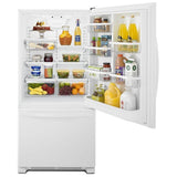 Whirlpool WRB329DFBW Bottom Freezer Refrigerator, 30 inch Width, ENERGY STAR Certified, 18.5 cu. ft. Capacity, White colour