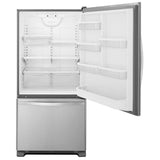 Whirlpool WRB329RFBM Bottom Freezer Refrigerator, 30 inch Width, ENERGY STAR Certified, 18.5 cu. ft. Capacity, Stainless Steel colour
