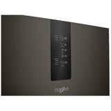 Whirlpool WRB543CMJV Bottom Freezer Refrigerator, 24 inch Width, Counter Depth, Ice Dispenser (Freezer Located), ENERGY STAR Certified, 12.7 cu. ft. Capacity, Black Stainless Steel colour