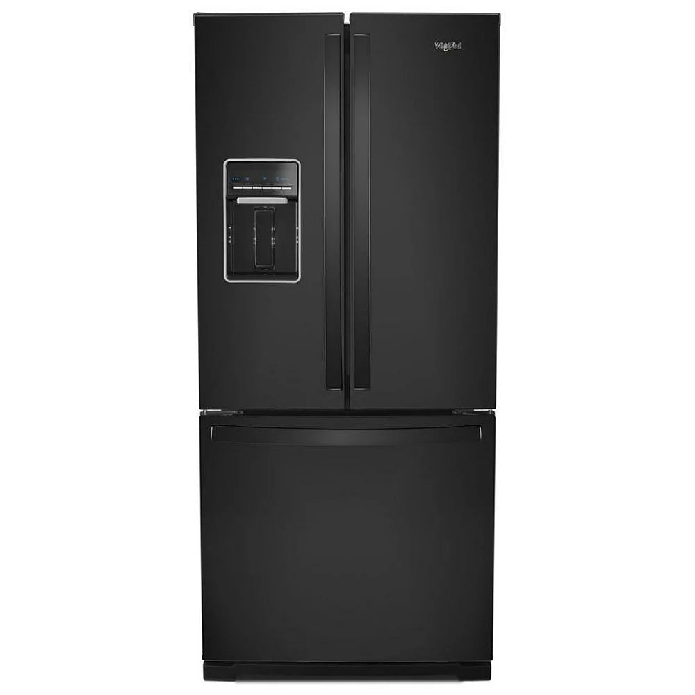 Whirlpool WRF560SEHB French Door Refrigerator, 30 inch Width, 19.7 cu. ft. Capacity, Water Dispenser (Exterior), Ice Dispenser (Freezer Located), Black colour