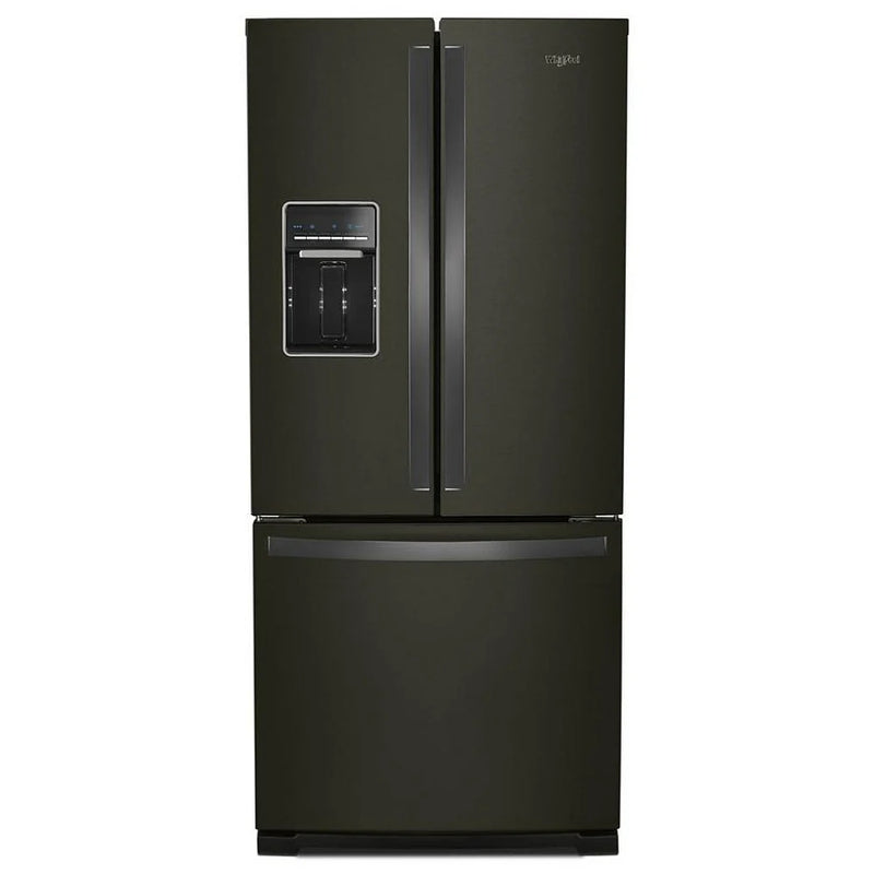 Whirlpool WRF560SEHV French Door Refrigerator, 30 inch Width, 19.7 cu. ft. Capacity, Water Dispenser (Exterior), Ice Dispenser (Freezer Located), Black Stainless Steel colour