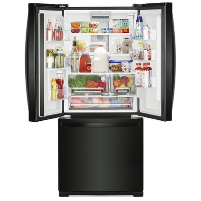 Whirlpool WRF560SMHB French Door Refrigerator, 30 inch Width, 19.7 cu. ft. Capacity, Ice Dispenser (Freezer Located), Black colour