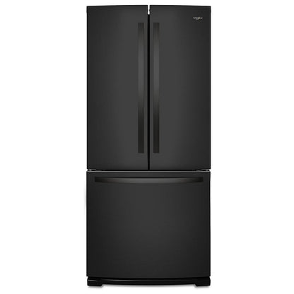 Whirlpool WRF560SMHB French Door Refrigerator, 30 inch Width, 19.7 cu. ft. Capacity, Ice Dispenser (Freezer Located), Black colour
