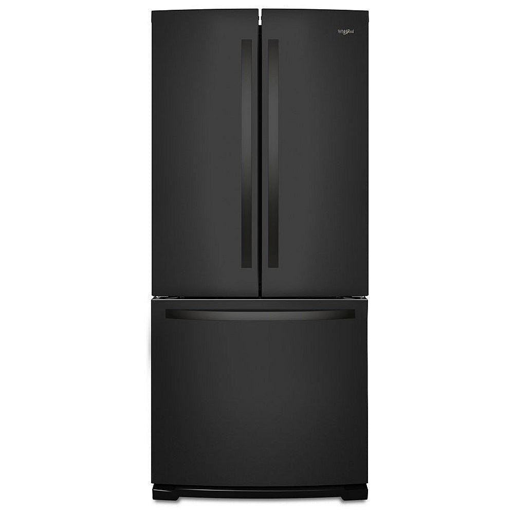 Whirlpool WRF560SMHB French Door Refrigerator, 30 inch Width, 19.7 cu. ft. Capacity, Ice Dispenser (Freezer Located), Black colour