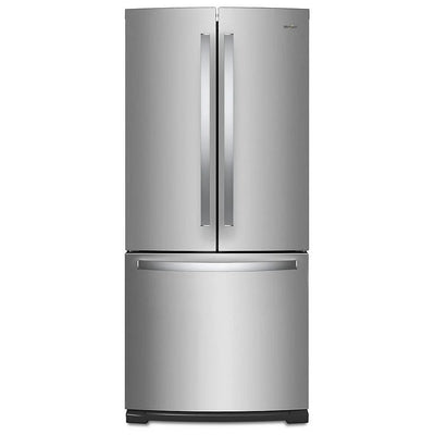 Whirlpool WRF560SMHZ 法式门冰箱，30 英寸宽，19.7 立方英尺容量，制冰机（位于冷冻室），不锈钢颜色