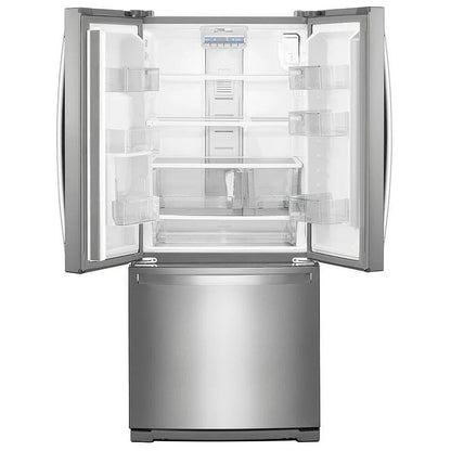 Whirlpool WRF560SMHZ 法式门冰箱，30 英寸宽，19.7 立方英尺容量，制冰机（位于冷冻室），不锈钢颜色