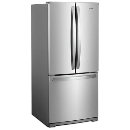 Whirlpool WRF560SMHZ 法式门冰箱，30 英寸宽，19.7 立方英尺容量，制冰机（位于冷冻室），不锈钢颜色