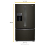 Whirlpool WRF757SDHV French Door Refrigerator, 36 inch Width, 26.8 cu. ft. Capacity, Water Dispenser (Exterior), Ice Dispenser (Thru Door), Black Stainless Steel colour