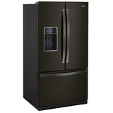 Whirlpool WRF757SDHV French Door Refrigerator, 36 inch Width, 26.8 cu. ft. Capacity, Water Dispenser (Exterior), Ice Dispenser (Thru Door), Black Stainless Steel colour
