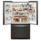 Whirlpool WRFC2036RV French Door Refrigerator, 36 inch Width, 20 cu. ft. Capacity, Counter Depth, Water Dispenser (Interior), Ice Dispenser (Freezer Located), ENERGY STAR Certified, Black Stainless Steel colour