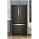 Whirlpool WRFC2036RV French Door Refrigerator, 36 inch Width, 20 cu. ft. Capacity, Counter Depth, Water Dispenser (Interior), Ice Dispenser (Freezer Located), ENERGY STAR Certified, Black Stainless Steel colour
