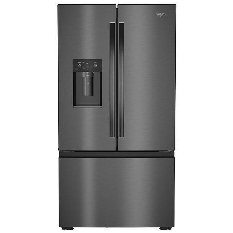 Whirlpool WRFC7036RV French Door Refrigerator, 36 inch Width, 23.4 cu. ft. Capacity, Counter Depth, Water Dispenser (Exterior), Ice Dispenser (Thru Door), ENERGY STAR Certified, Black stainless colour