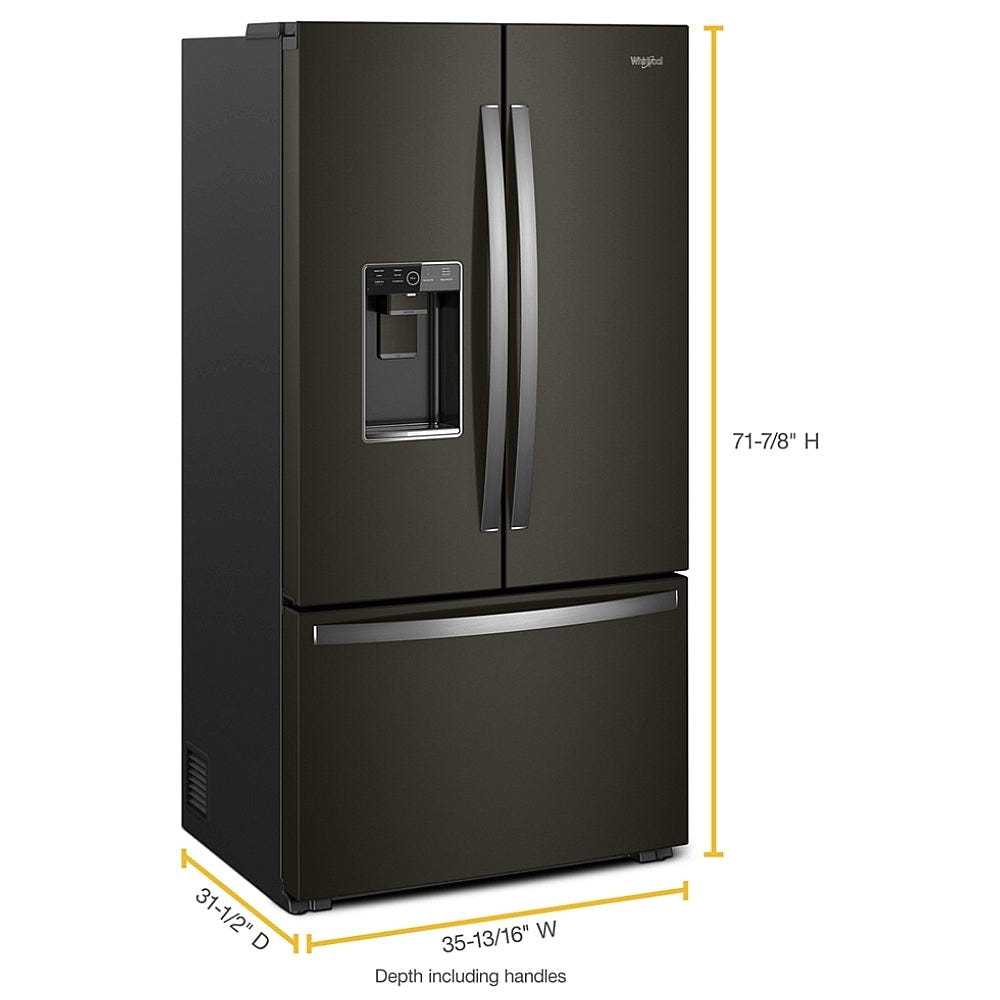 Whirlpool WRFC9636RV French Door Refrigerator, 36 inch Width, ENERGY STAR Certified, Counter Depth, 23.8 cu. ft. Capacity, Black Stainless Steel colour