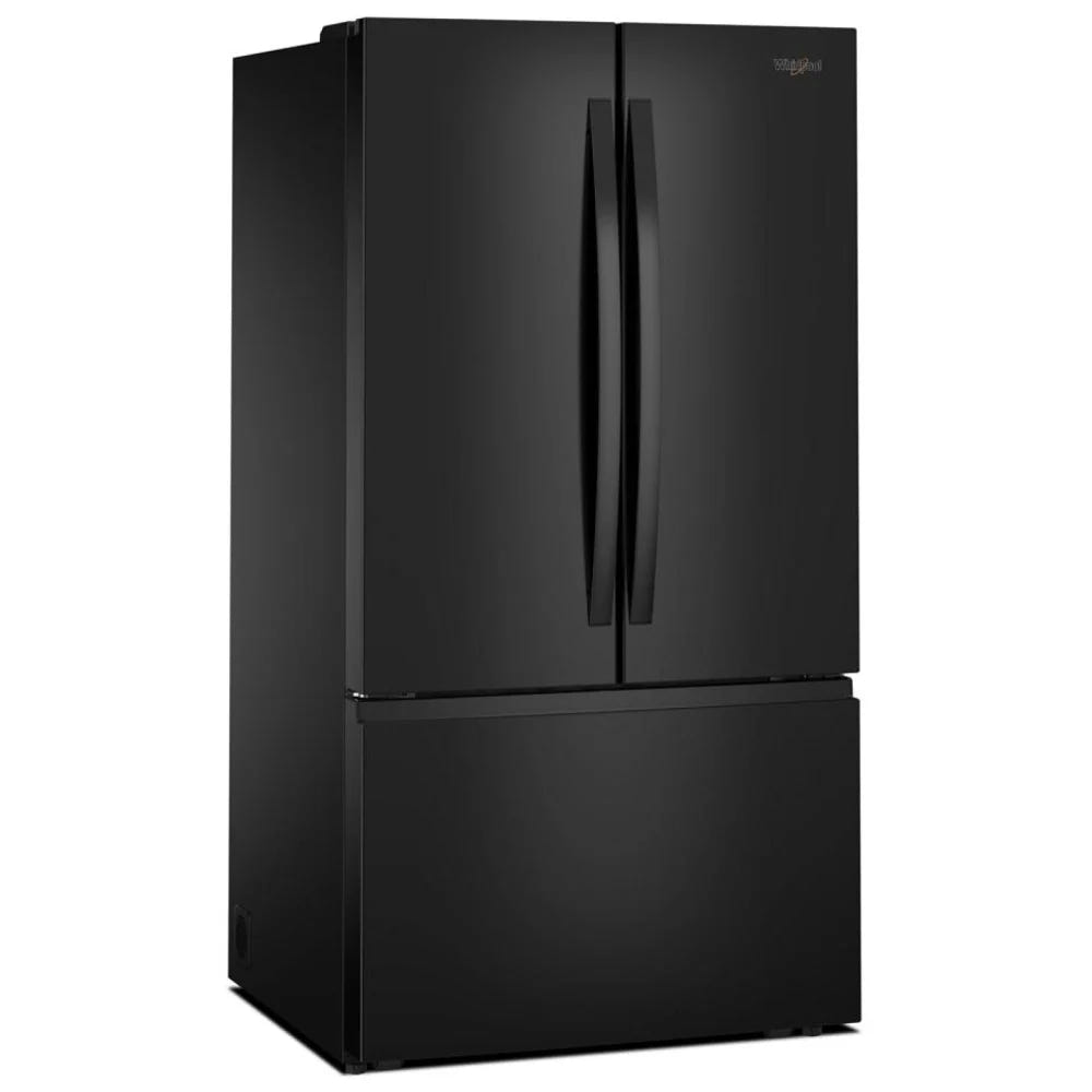 Whirlpool WRFF3136SB 法式门冰箱，36 英寸宽，能源之星认证，31 立方英尺容量，制冰机（位于冷冻室），黑色