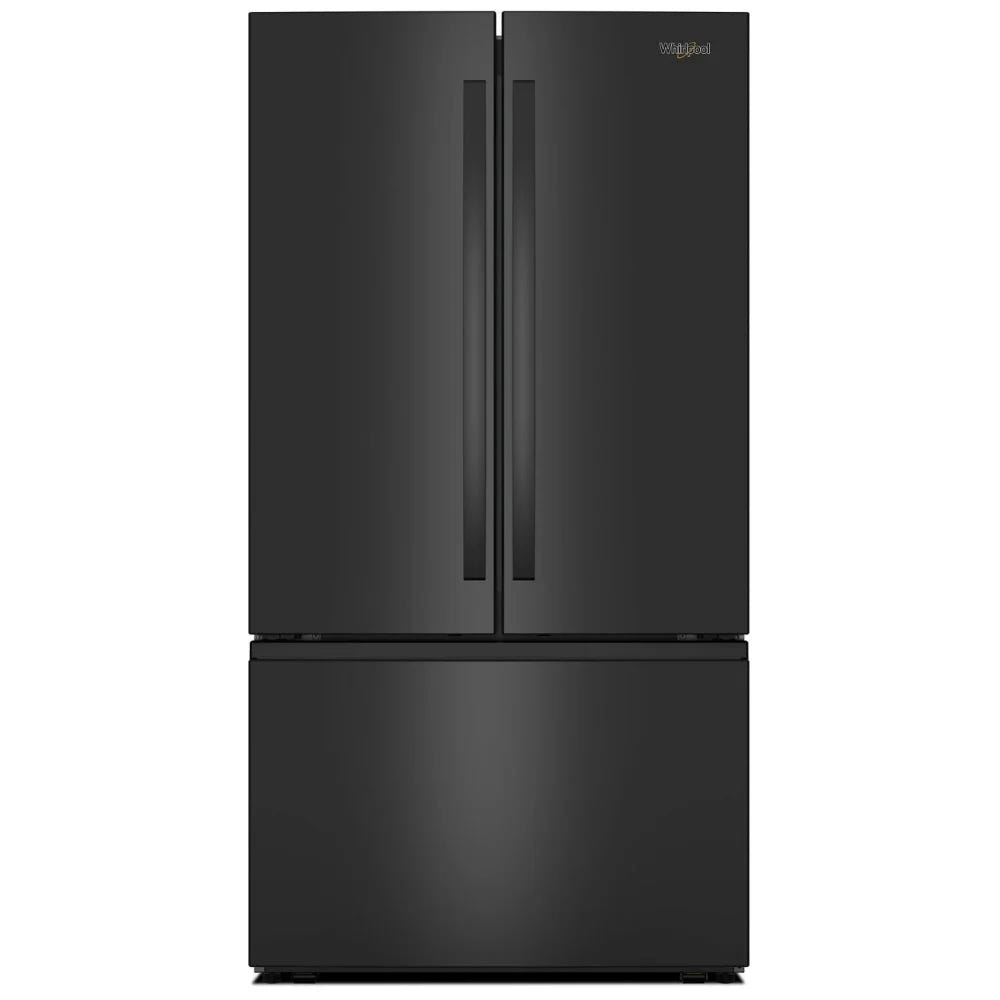 Whirlpool WRFF3136SB 法式门冰箱，36 英寸宽，能源之星认证，31 立方英尺容量，制冰机（位于冷冻室），黑色