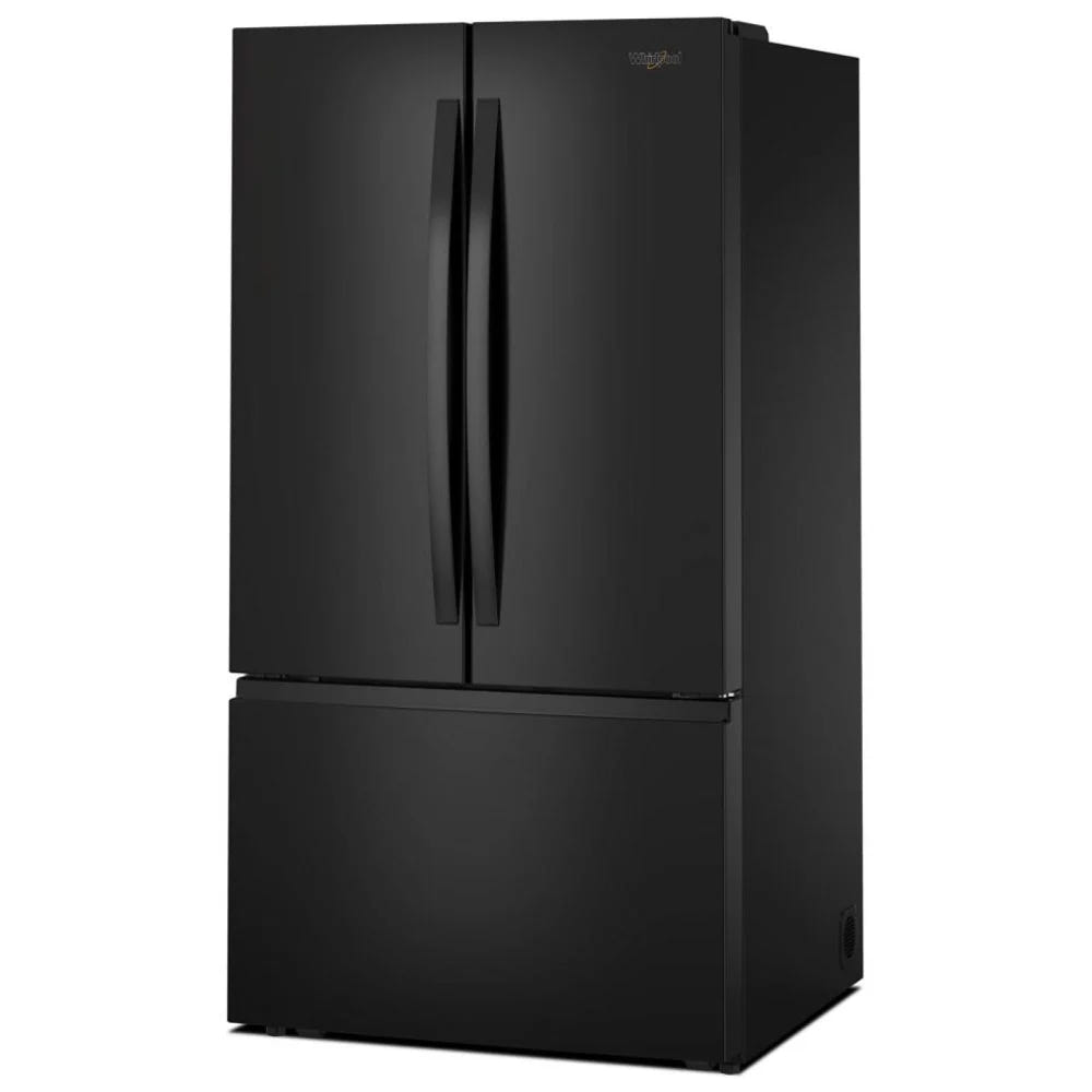 Whirlpool WRFF3136SB 法式门冰箱，36 英寸宽，能源之星认证，31 立方英尺容量，制冰机（位于冷冻室），黑色