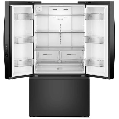 Whirlpool WRFF3136SB 法式门冰箱，36 英寸宽，能源之星认证，31 立方英尺容量，制冰机（位于冷冻室），黑色