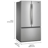 Whirlpool WRFF3136SZ French Door Refrigerator, 36 inch Width, 31 cu. ft. Capacity, Ice Dispenser (Freezer Located), ENERGY STAR Certified, FingerPrint Resistant Stainless Steel colour