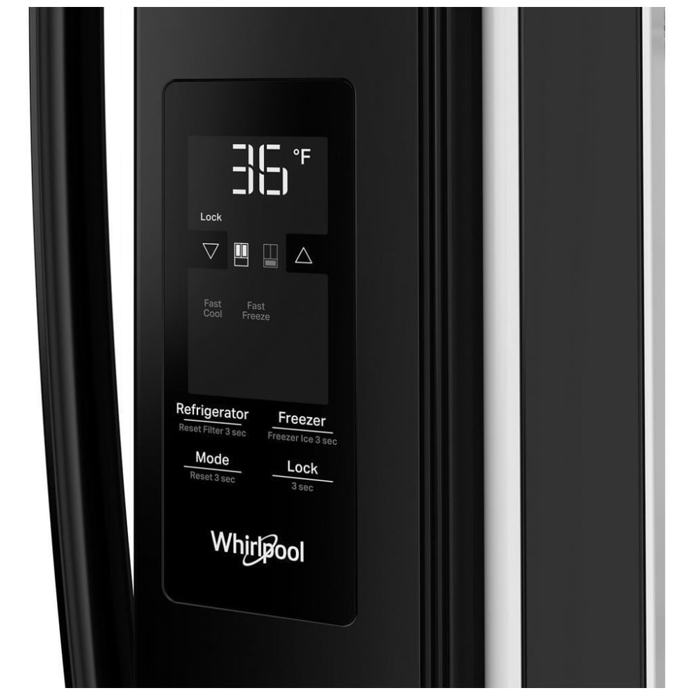 Whirlpool WRFF3336SB French Door Refrigerator, 36 inch Width, ENERGY STAR Certified, 31 cu. ft. Capacity, Water Dispenser (Interior), Ice Dispenser (Freezer Located), Black colour