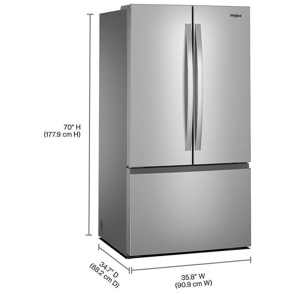 Whirlpool WRFF3336SZ French Door Refrigerator, 36 inch Width, ENERGY STAR Certified, 31 cu. ft. Capacity