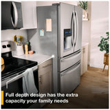 Whirlpool WRFF3436RV French Door Refrigerator, 36 inch Width, 24.7 cu. ft. Capacity, Water Dispenser (Exterior), Ice Dispenser (Thru Door), ENERGY STAR Certified, Black Stainless Steel colour