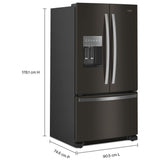 Whirlpool WRFF3436RV French Door Refrigerator, 36 inch Width, 24.7 cu. ft. Capacity, Water Dispenser (Exterior), Ice Dispenser (Thru Door), ENERGY STAR Certified, Black Stainless Steel colour