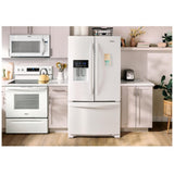 Whirlpool WRFF3436RW French Door Refrigerator, 36 inch Width, 24.7 cu. ft. Capacity, Water Dispenser (Exterior), Ice Dispenser (Thru Door), ENERGY STAR Certified, White colour