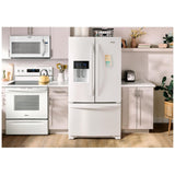 Whirlpool WRFF3436RW French Door Refrigerator, 36 inch Width, 24.7 cu. ft. Capacity, Water Dispenser (Exterior), Ice Dispenser (Thru Door), ENERGY STAR Certified, White colour