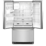 Whirlpool WRFF3436RZ French Door Refrigerator, 36 inch Width, 24.7 cu. ft. Capacity, Water Dispenser (Exterior), Ice Dispenser (Thru Door), ENERGY STAR Certified, Stainless Steel colour