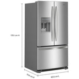 Whirlpool WRFF3436RZ French Door Refrigerator, 36 inch Width, 24.7 cu. ft. Capacity, Water Dispenser (Exterior), Ice Dispenser (Thru Door), ENERGY STAR Certified, Stainless Steel colour