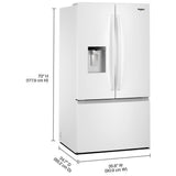 Whirlpool WRFF3536SW French Door Refrigerator, 36 inch Width, 30 cu. ft. Capacity, Water Dispenser (Exterior), Ice Dispenser (Thru Door), ENERGY STAR Certified, White colour