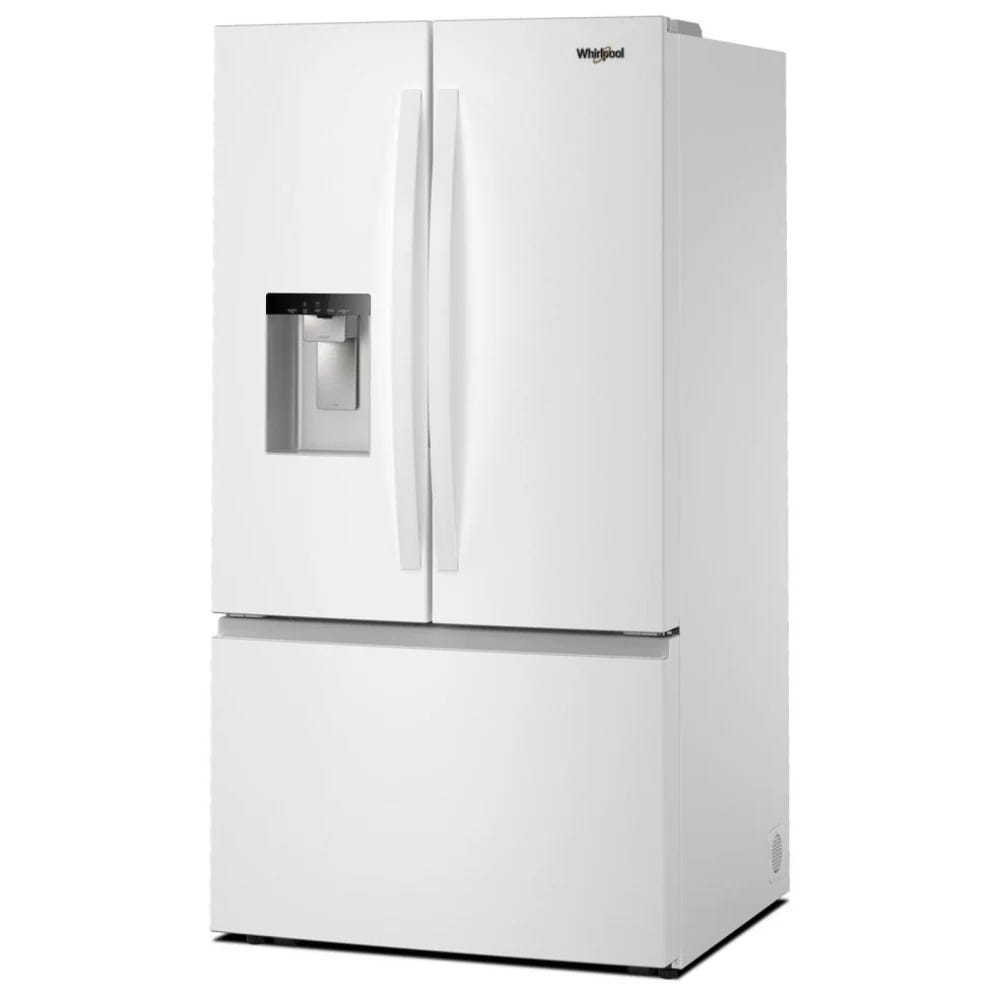 Whirlpool WRFF3536SW 法式对开门冰箱，36 英寸宽，能源之星认证，30 立方英尺容量，饮水机（外部），制冰机（门内），白色