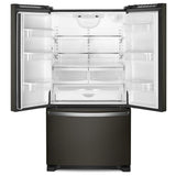 Whirlpool WRFF5333PV Bottom Freezer French Door Refrigerator, 33 inch Width, 22.1 cu. ft. Capacity, Water Dispenser (Interior), Ice Dispenser (Freezer Located), ENERGY STAR Certified, Black Stainless Steel colour