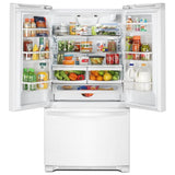 Whirlpool WRFF5333PW Bottom Freezer French Door Refrigerator, 33 inch Width, 22 cu. ft. Capacity, Water Dispenser (Interior), Ice Dispenser (Freezer Located), ENERGY STAR Certified, White colour