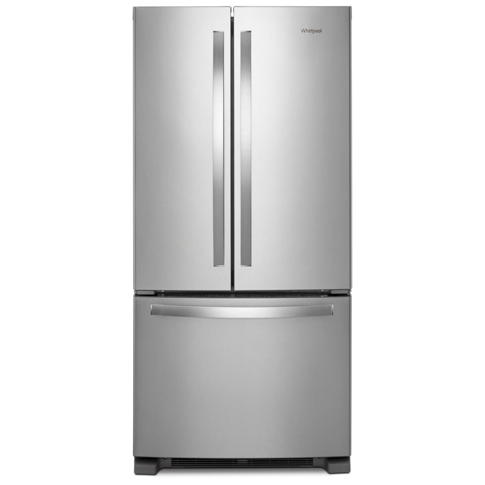 Whirlpool WRFF5333PZ Bottom Freezer French Door Refrigerator, 33 inch Width, 22.1 cu. ft. Capacity, Water Dispenser (Interior), Ice Dispenser (Freezer Located), ENERGY STAR Certified, Stainless Steel colour