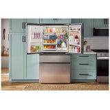Whirlpool WRMC7036RZ French Door Refrigerator, 36 inch Width, 22 cu. ft. Capacity, Counter Depth, Water Dispenser (Exterior), Ice Dispenser (Thru Door), ENERGY STAR Certified, Fingerprint-Resistant Stainless colour, EveryDrop™ Water Filtration