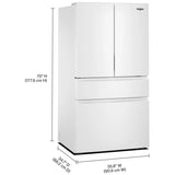 Whirlpool WRMF3336SW French Door Refrigerator, 36 inch Width, 30 cu. ft. Capacity, Water Dispenser (Interior), Ice Dispenser (Freezer Located), ENERGY STAR Certified, White colour