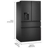 Whirlpool WRMF3536SV French Door Refrigerator, 36 inch Width, 29 cu. ft. Capacity, Water Dispenser (Exterior), Ice Dispenser (Thru Door), ENERGY STAR Certified, Fingerprint-Resistant Black Stainless colour