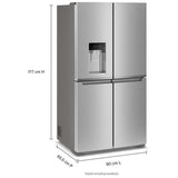 Whirlpool WRQC7836RZ Counter Depth Refrigerator, 36 inch Width, Counter Depth, Ice Dispenser (Thru Door), Water Dispenser (Exterior), ENERGY STAR Certified, 19.14 cu. ft. Capacity, Stainless Steel colour