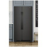 Whirlpool WRS312SNHB Side by Side Refrigerator, 33 inch Width, Optional Ice Maker (Special Order), 21.7 cu. ft. Capacity, Black colour