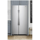 Whirlpool WRS312SNHM Side by Side Refrigerator, 33 inch Width, Optional Ice Maker (Special Order), 21.7 cu. ft. Capacity, Stainless Steel colour