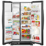 Whirlpool WRS321SDHB Side by Side Refrigerator, 33 inch Width, Ice Dispenser (Thru Door), Water Dispenser (Exterior), 21.4 cu. ft. Capacity, Black colour