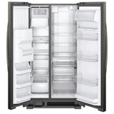 Whirlpool WRS325SDHV Side by Side Refrigerator, 36 inch Width, Ice Dispenser (Thru Door), Water Dispenser (Exterior), 25 cu. ft. Capacity, Black Stainless Steel colour