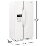 Whirlpool WRS325SDHW Side by Side Refrigerator, 36 inch Width, Ice Dispenser (Thru Door), Water Dispenser (Exterior), 25 cu. ft. Capacity, White colour