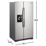 Whirlpool WRS331SDHM Side by Side Refrigerator, 33 inch Width, Ice Dispenser (Thru Door), Water Dispenser (Exterior), 21.4 cu. ft. Capacity, ENERGY STAR Certified, Stainless Steel colour