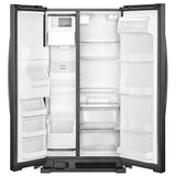 Whirlpool WRS335SDHB Side by Side Refrigerator, 36 inch Width, Ice Dispenser (Thru Door), Water Dispenser (Exterior), 25.5 cu. ft. Capacity, Black colour