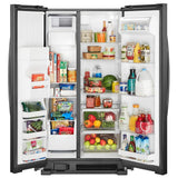 Whirlpool WRS335SDHB Side by Side Refrigerator, 36 inch Width, Ice Dispenser (Thru Door), Water Dispenser (Exterior), 25.5 cu. ft. Capacity, Black colour